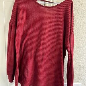 Impressions Deep Red Knit Sweater